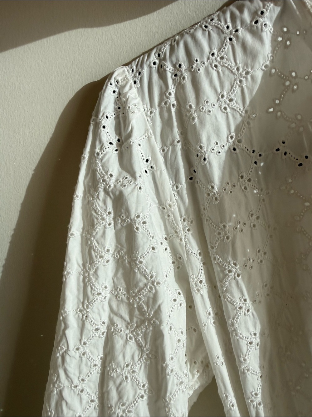 WILFRED White Eyelet Midi Shirt Dress with Waist Tie - Picture 5 of 7